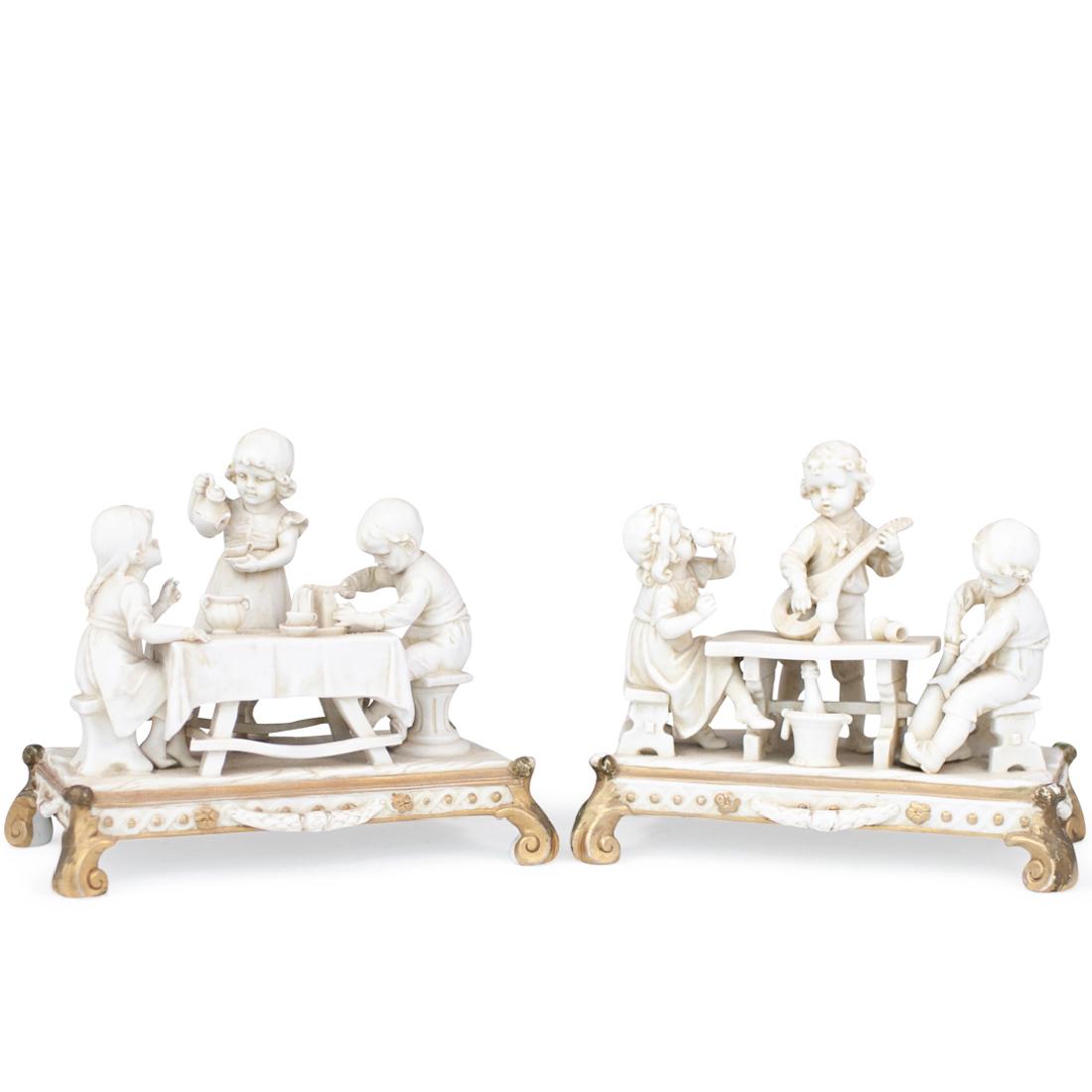 (2 Pc) Porcelain Figural Groups (1 of 6)