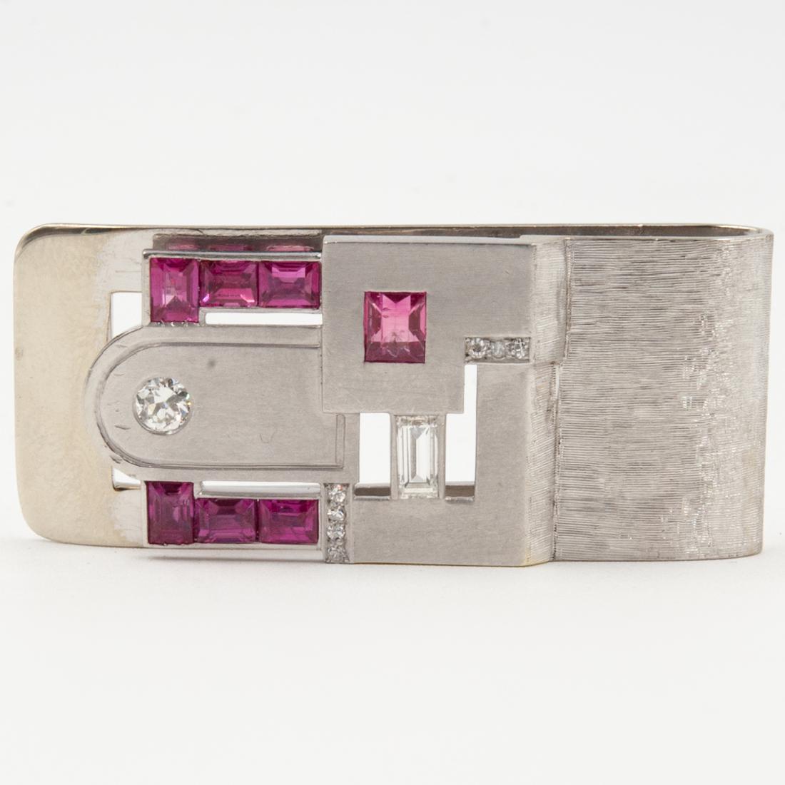 Platinum and Ruby Money Clip (1 of 3)