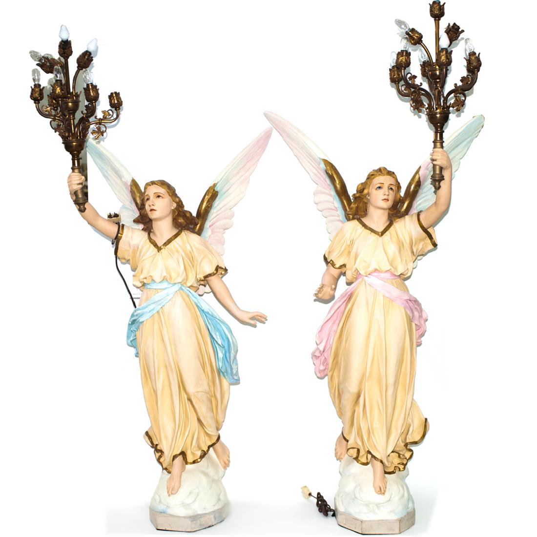 Pair of Daprato Statuary Figural Lamps (1 of 6)