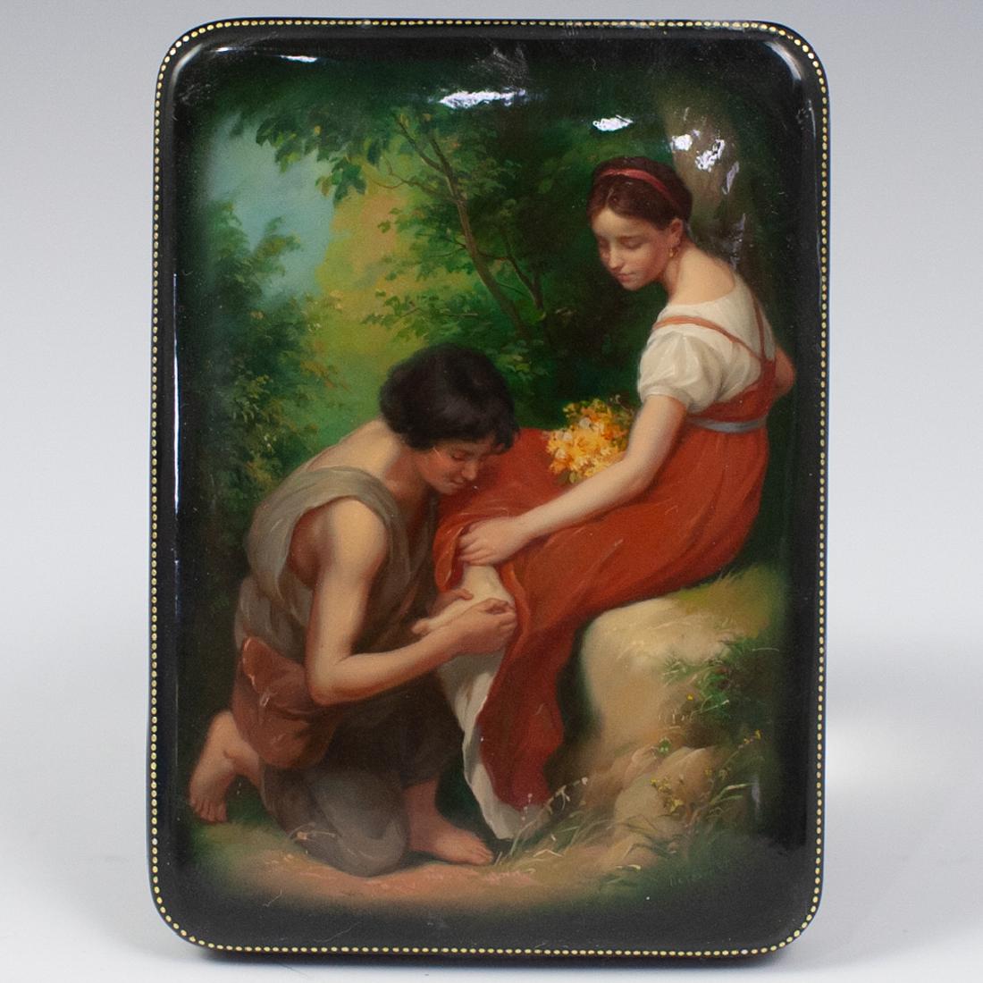 Signed Fedoskino Russian Lacquer Box (1 of 2)