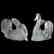 Pair of Lalique Crystal Swans