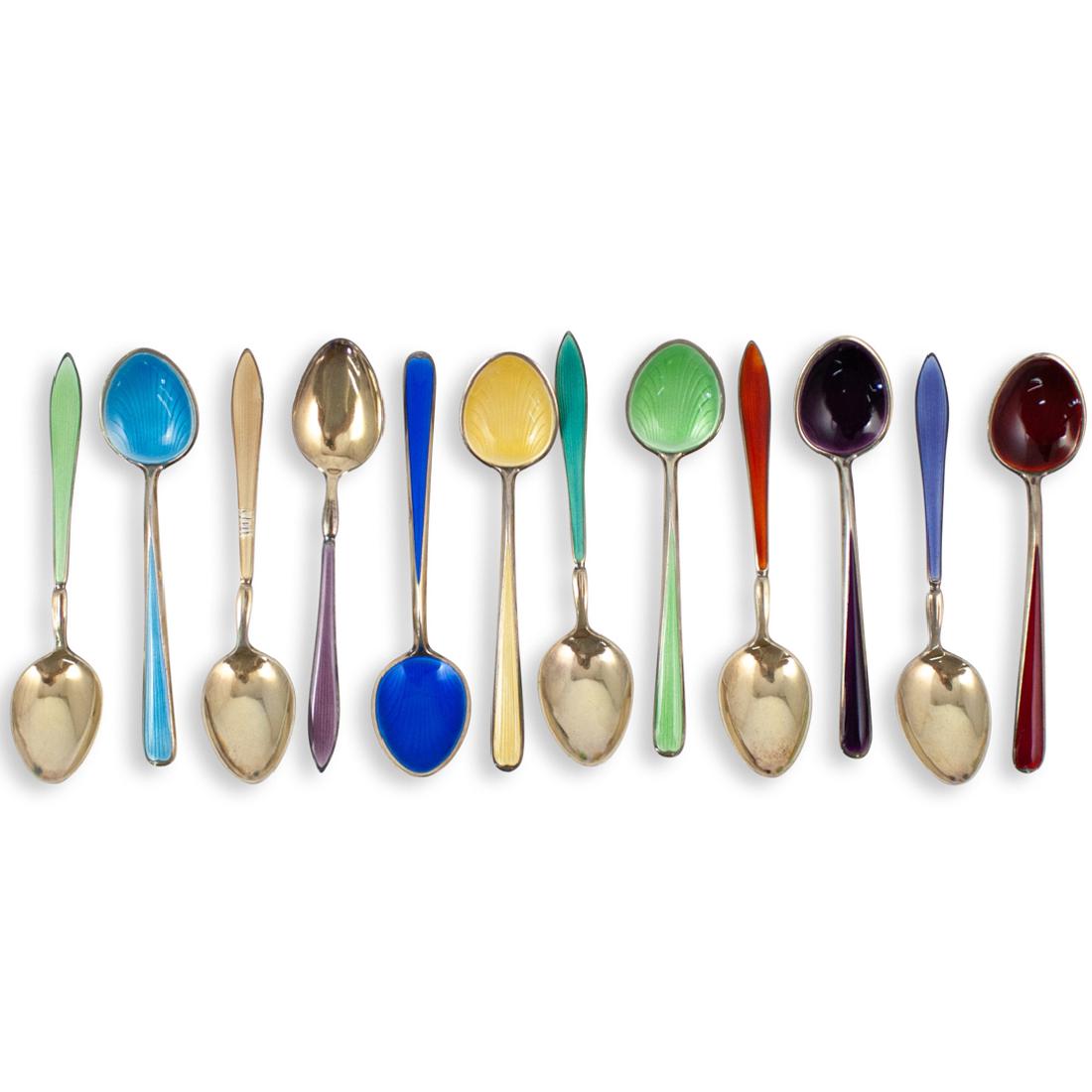 (12 Pc) David Andersen Sterling Silver and Enamel (1 of 7)