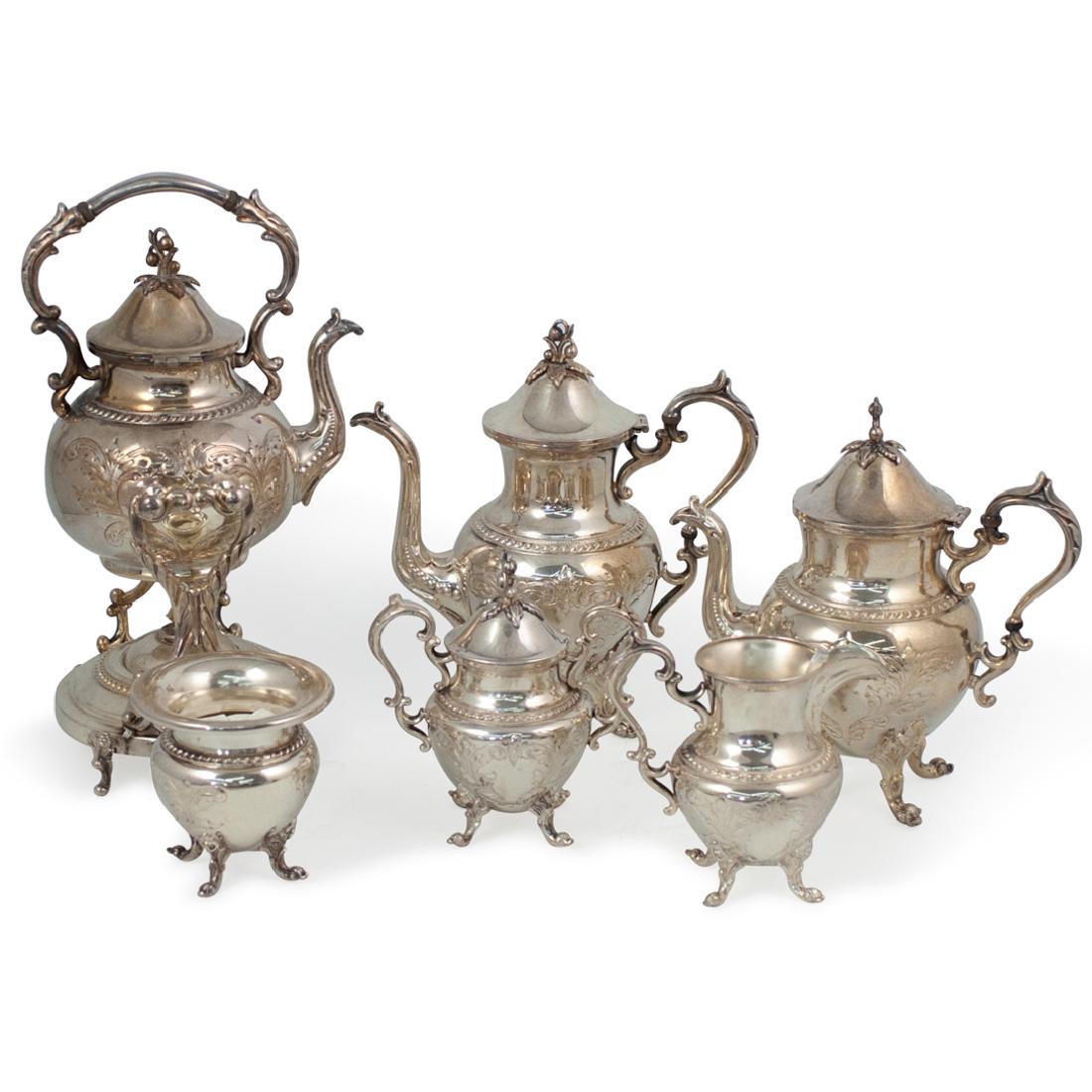 (6 Pc) Vintage Silver Plate Tea Service (1 of 11)