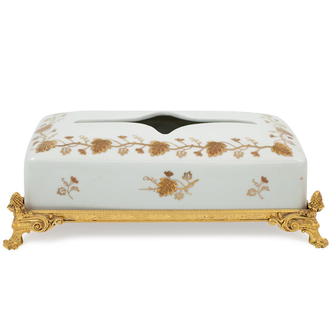 Porcelain and Gilt Tissue Dispenser (1 of 5)