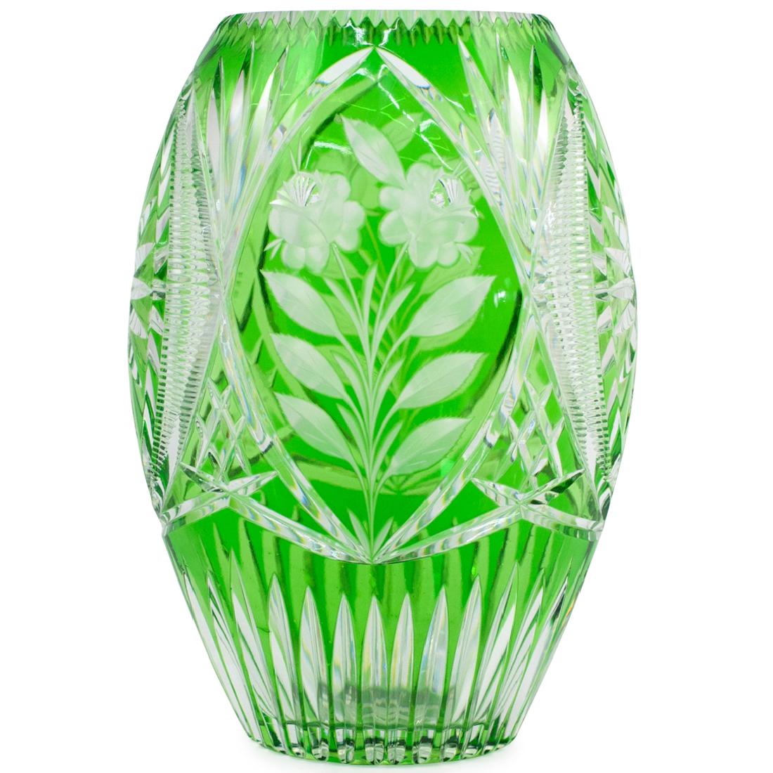 Emerald Cut to Clear Bohemian Crystal Vase (1 of 5)