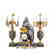 (3 Pc) Victor Paillard Marble and Gilt Garniture Clock