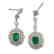 Pair Of Platinum, Emerald and Diamond Earrings
