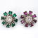 (2 Pc) Antique Sterling and Crystal Brooches