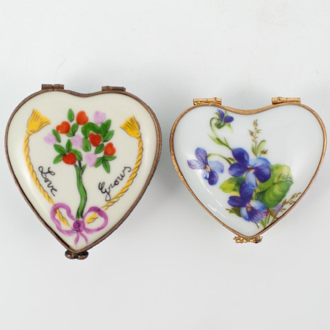 (2 Pc) Limoges Porcelain Floral Trinket Boxes (1 of 3)