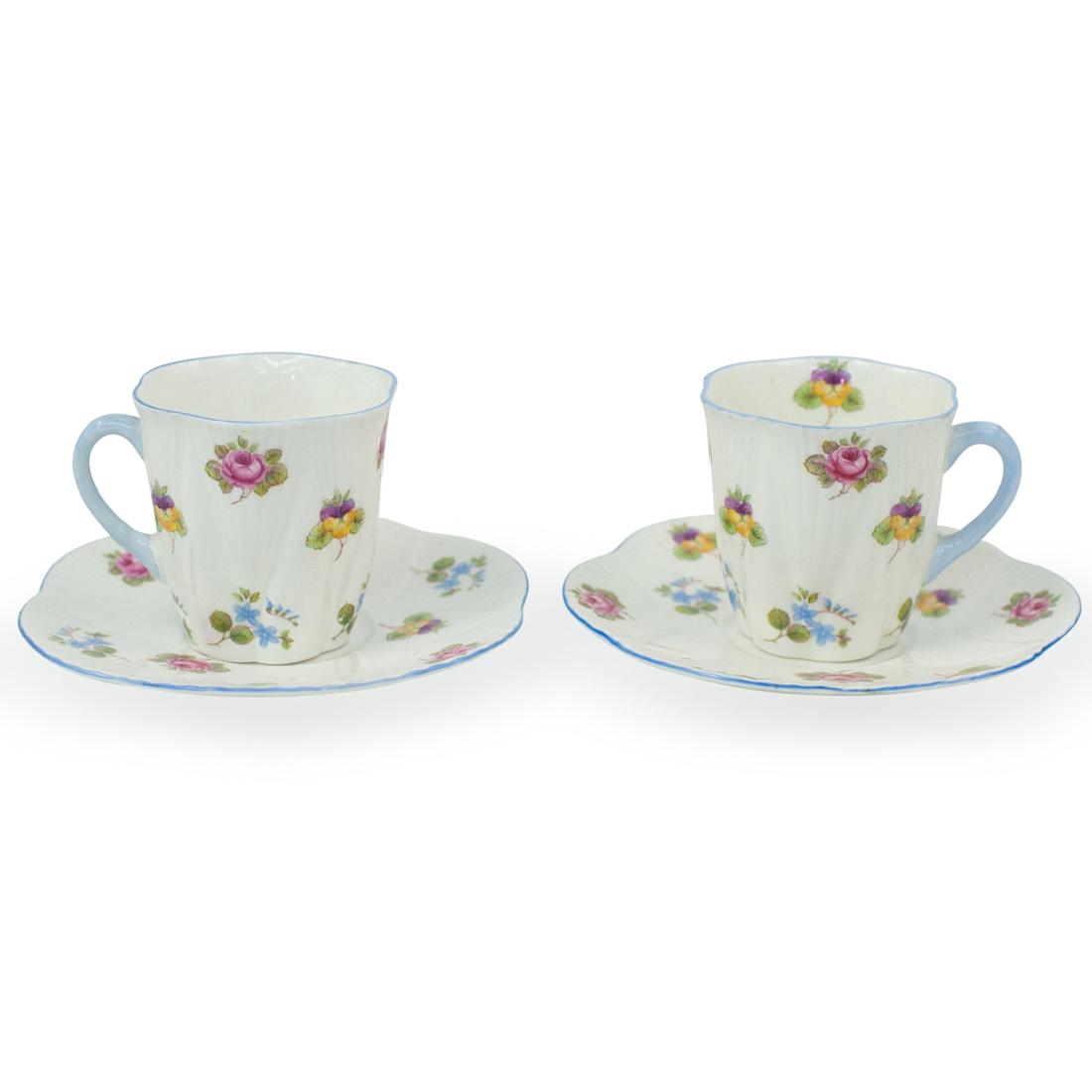 (2 Pc) Shelley Porcelain Teacup and Saucers (1 of 3)