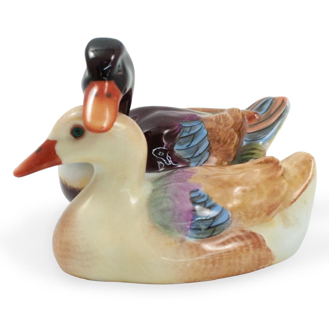 Herend Porcelain "Double Ducks" Figurine (1 of 2)