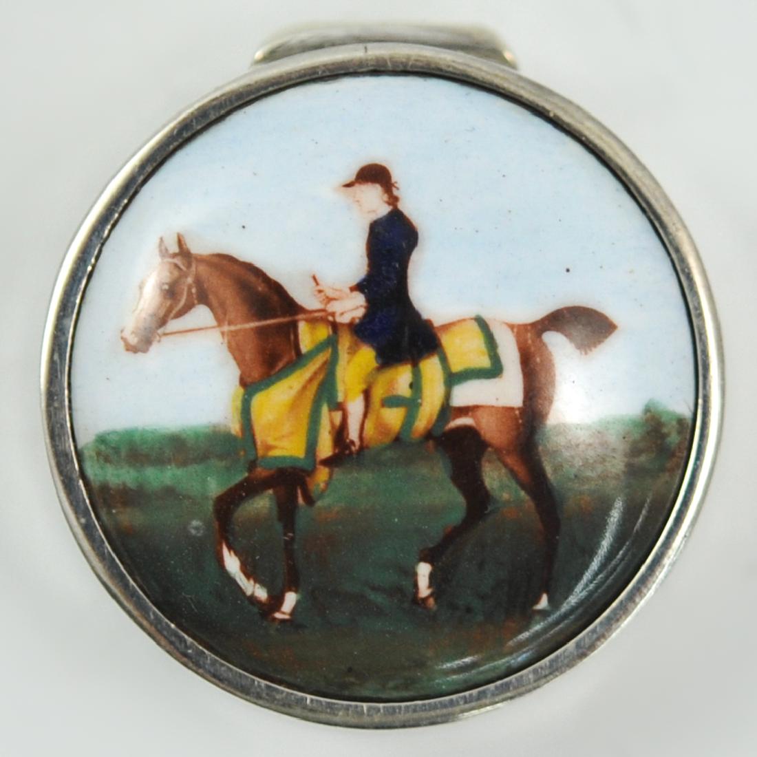 Sterling Silver Equestrian Pill Box (1 of 2)