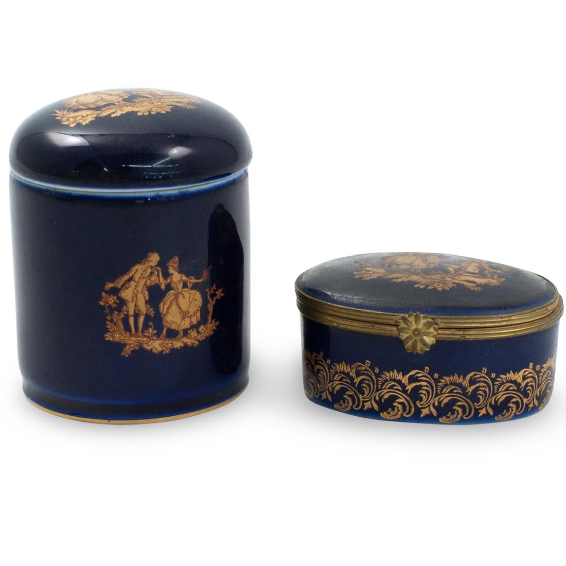 (2 Pc) Vintage France Limoges Trinket Box (1 of 5)