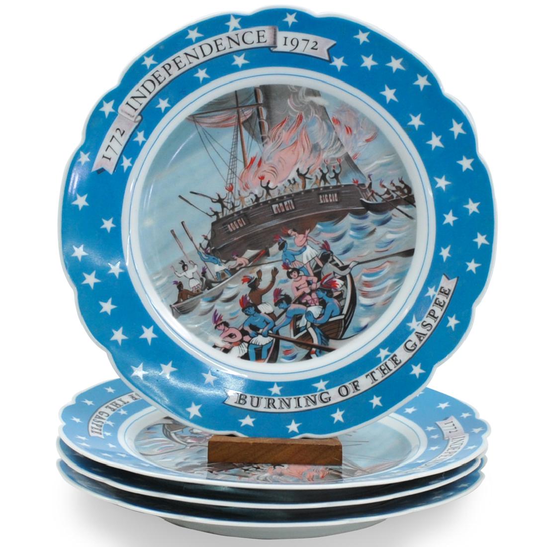 (4 Pc) Haviland Limoges 'Burning of the Gaspee' Plates (1 of 4)