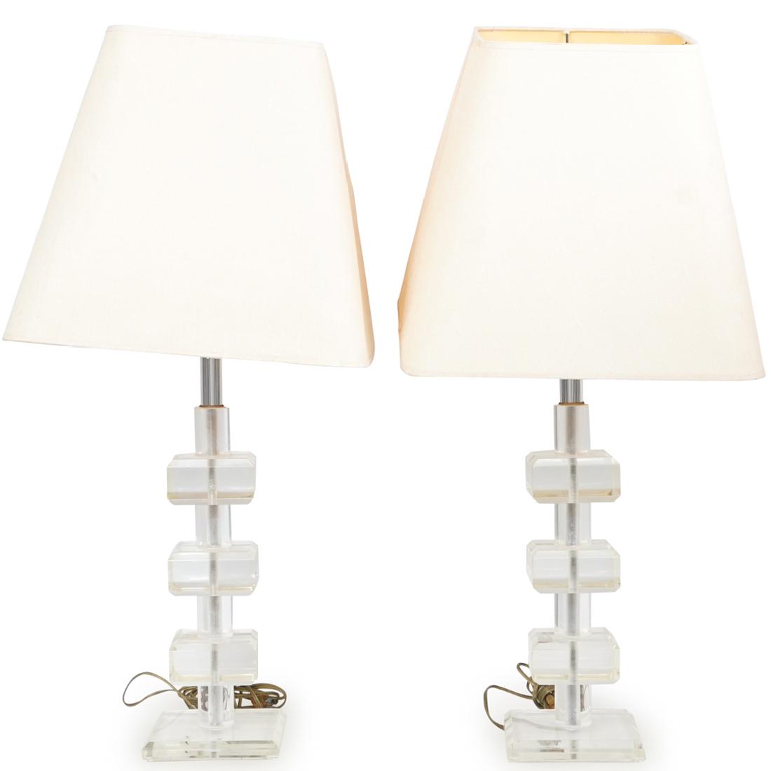 Mid Century Lucite Table Lamps (1 of 3)