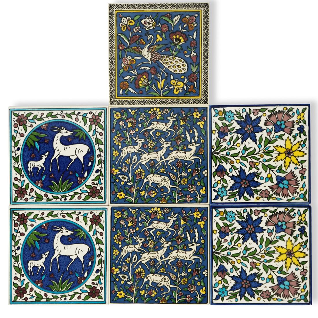 (7 Pc) Islamic Painted Ceramic Tiles (1 of 6)