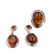 (3 Pc) Vintage Amber and Sterling Set