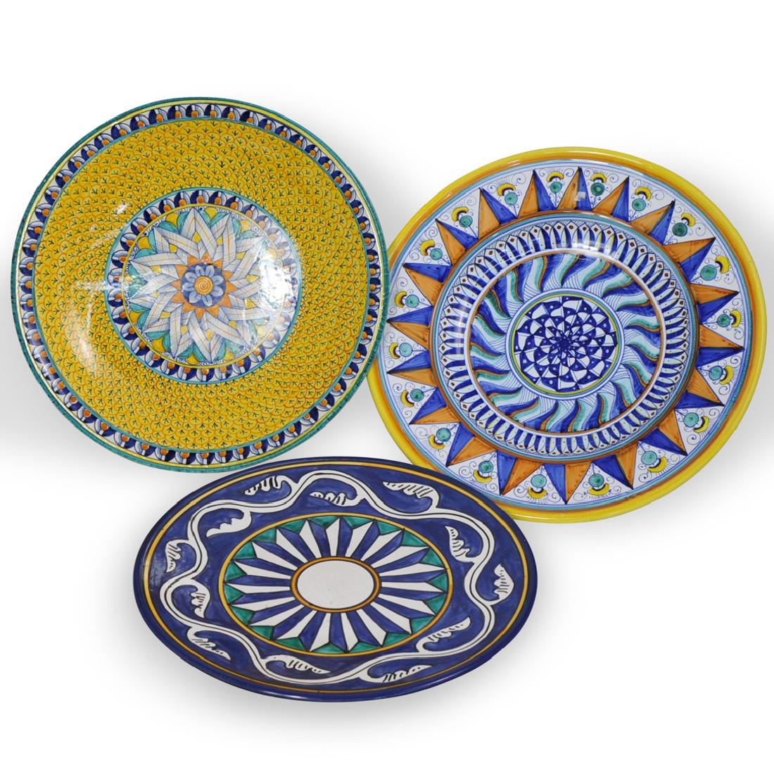 (3 Pc) Italian Majolica Chargers (1 of 6)