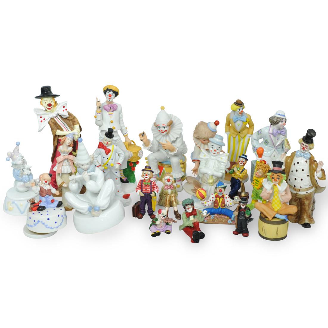 (22 Pc) Porcelain Clown Figurines (1 of 13)