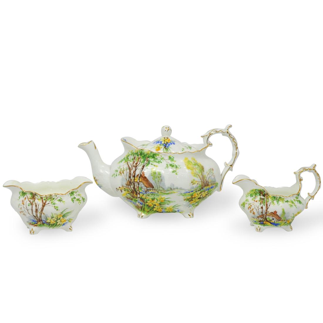 (3 Pc) Hammersley and Co Porcelain Tea Set (1 of 5)