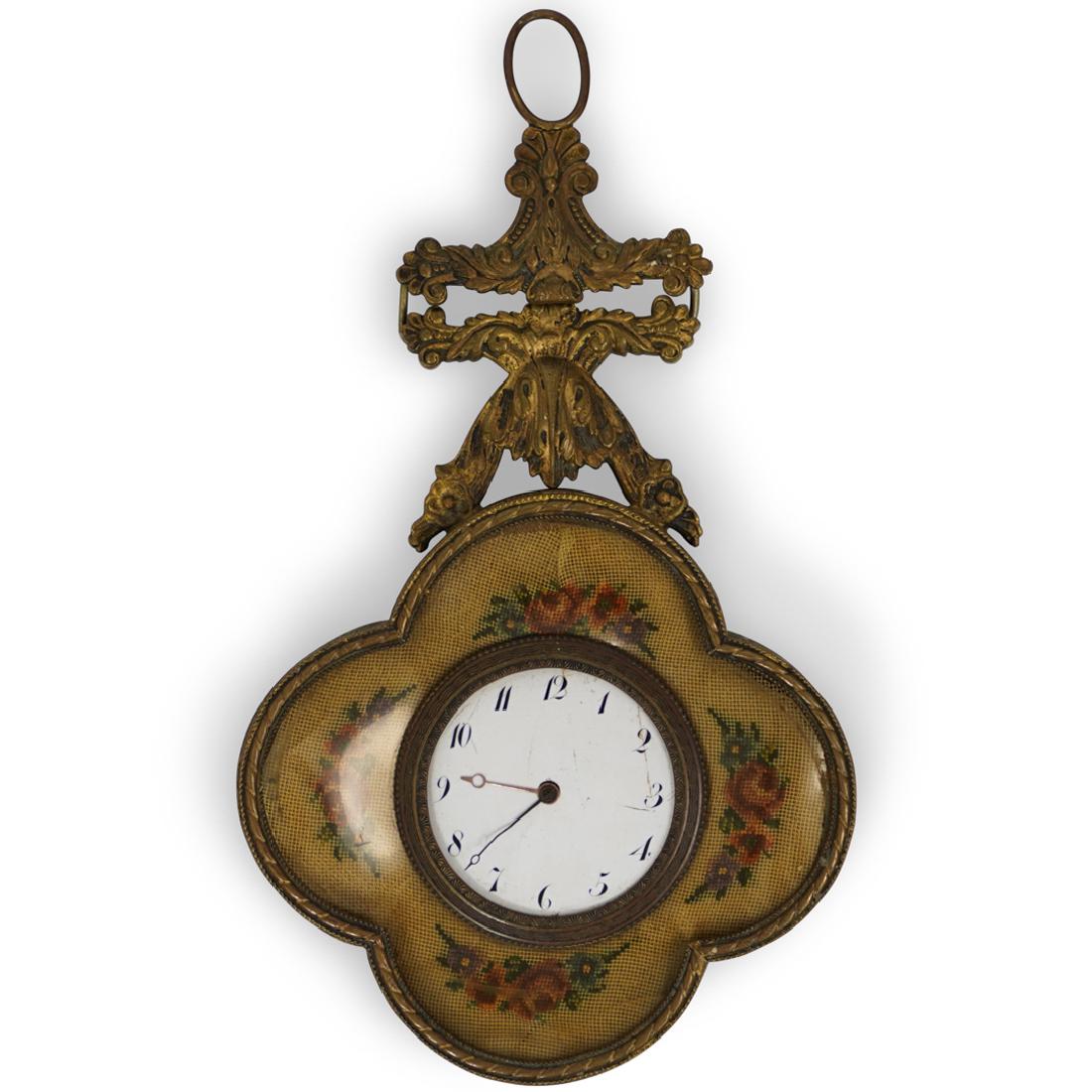 Gilded Brass Wall Hanging Clock (1 of 3)