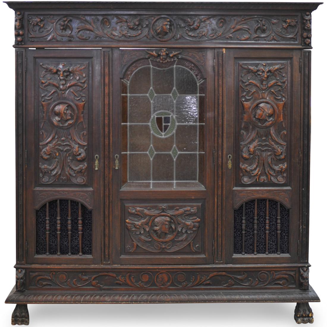 Antique Italian Carved Wood Cabinet (1 of 11)