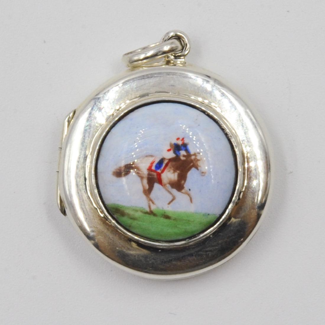 Sterling Silver and Enamel Pill Box (1 of 3)