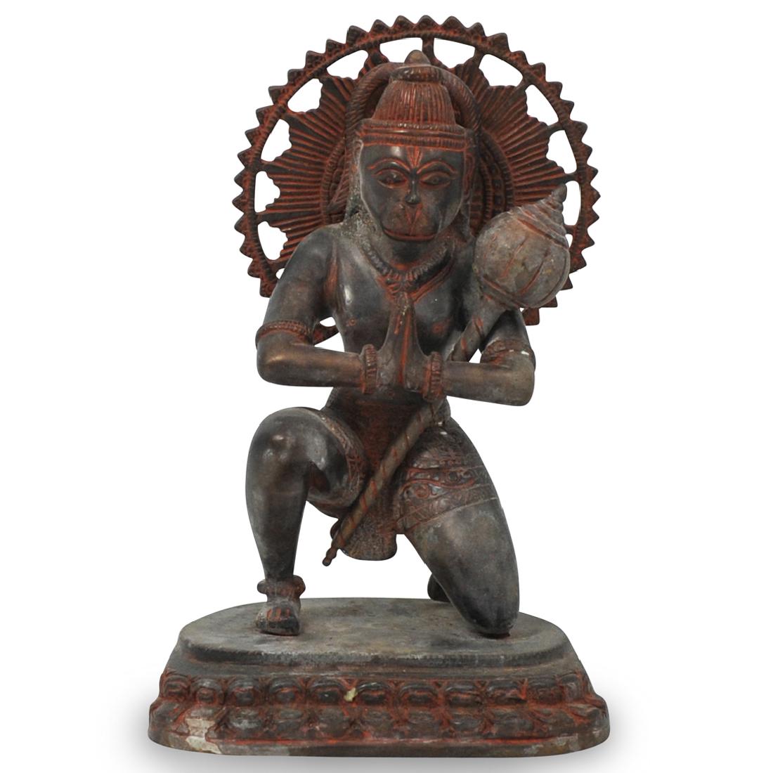 Indian Bronze Kneeling Hanuman Statue (1 of 6)