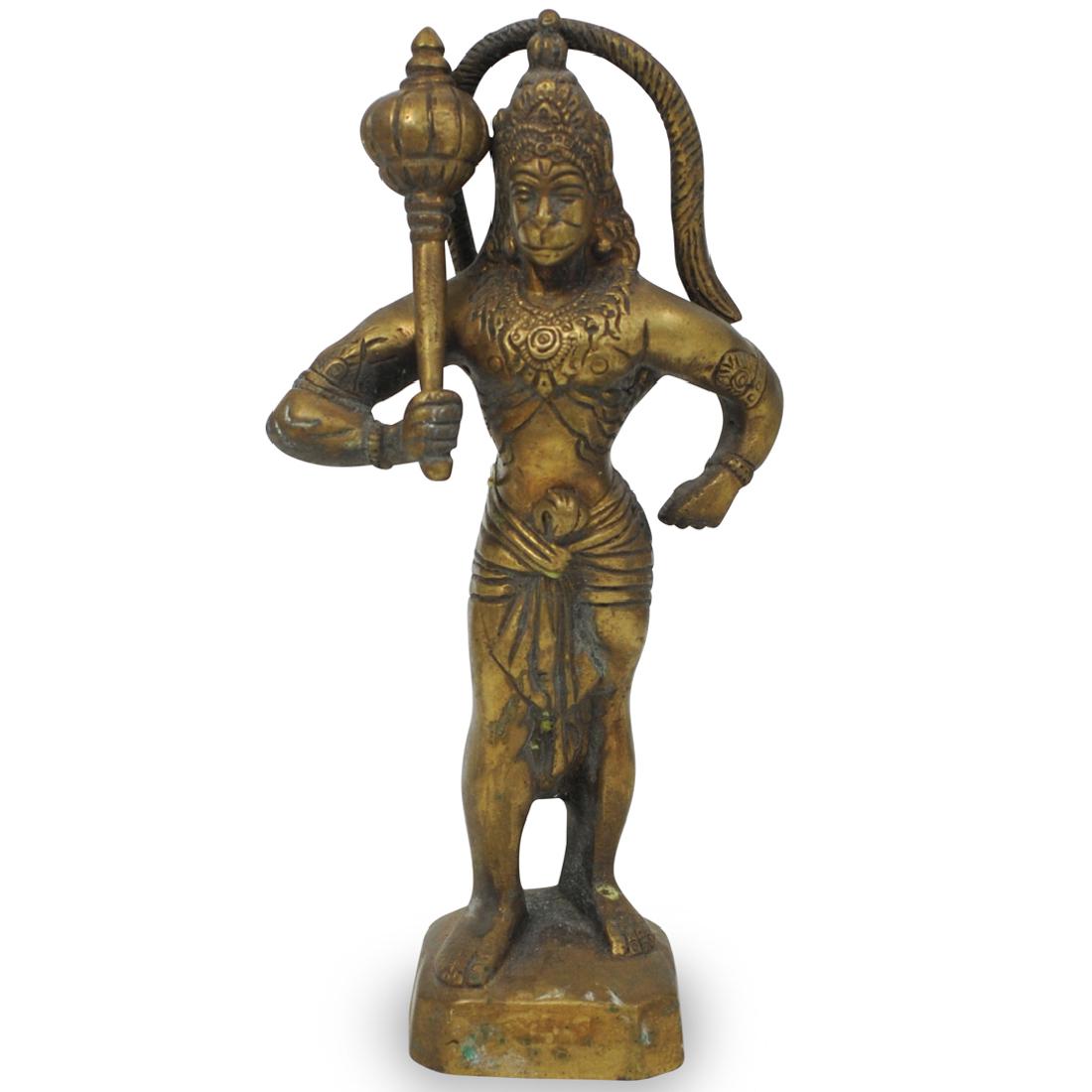 Indian Gilt Bronze Hanuman Statue (1 of 3)