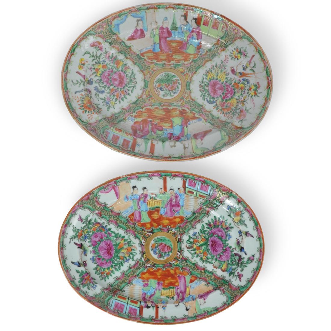 (2 Pc) Hand Painted Chinese Porcelain Dishes (1 of 8)