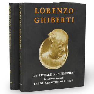 Lorenzo Ghiberti, Volume I and II: DESCRIPTION: Richard Krautheimer, Lorenzo Ghiberti, in collaboration with Trude Krautheimer-Hess. Publisher: Princeton University Press, Second edition, 1970. Vol I, 457 pages (with additional