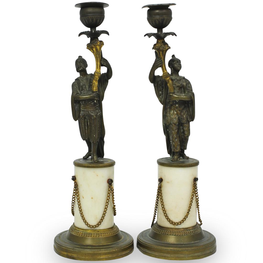 Pair of Bronze Figural Candle Holders (1 of 7)