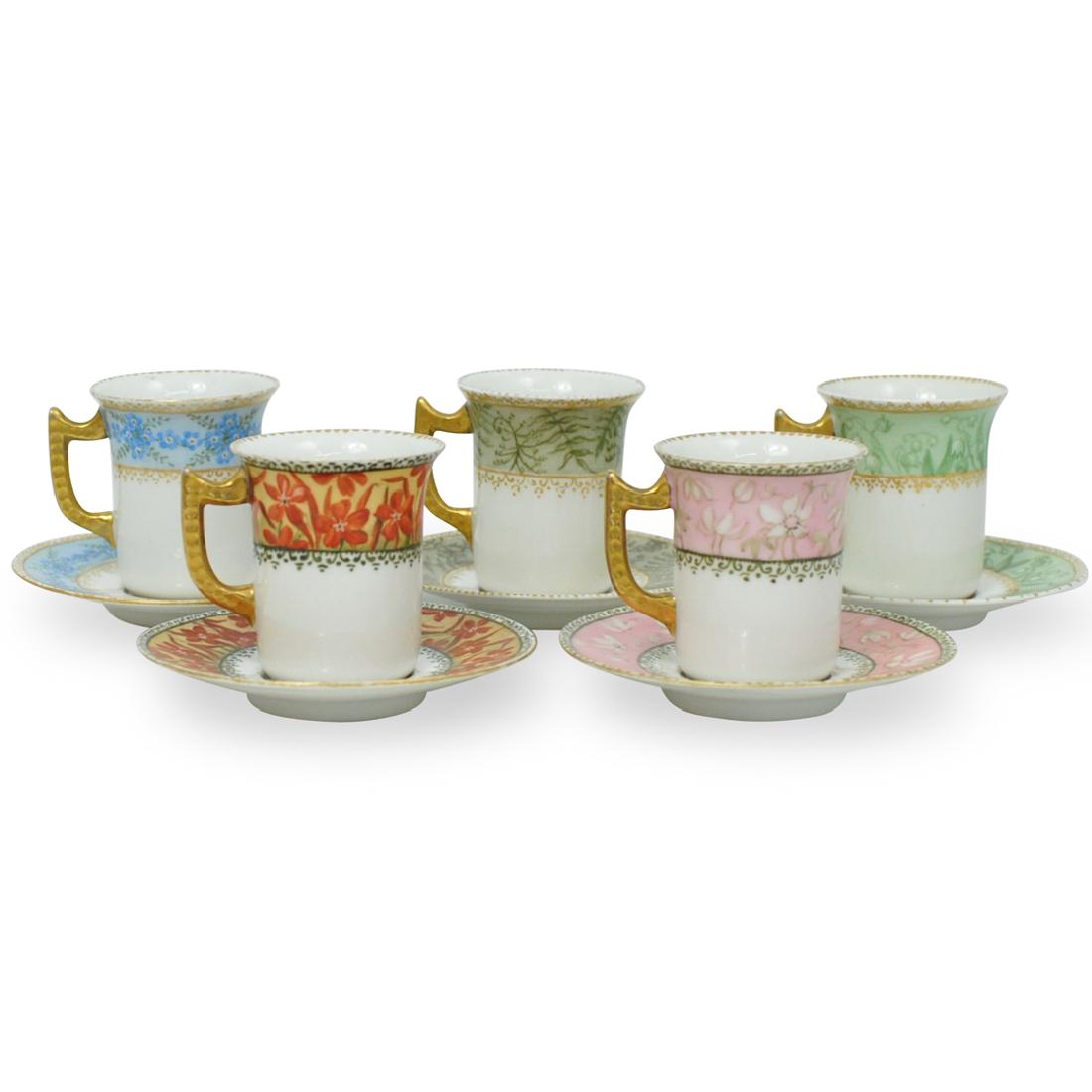 (5 Pc) Set Limoges Porcelain Demitasse Cups (1 of 8)