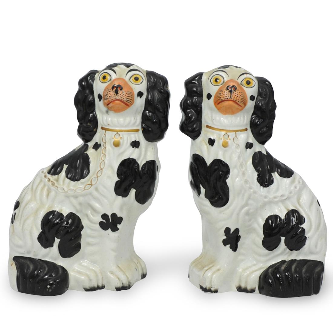 Pair of Staffordshire Spaniel Dogs (1 of 5)