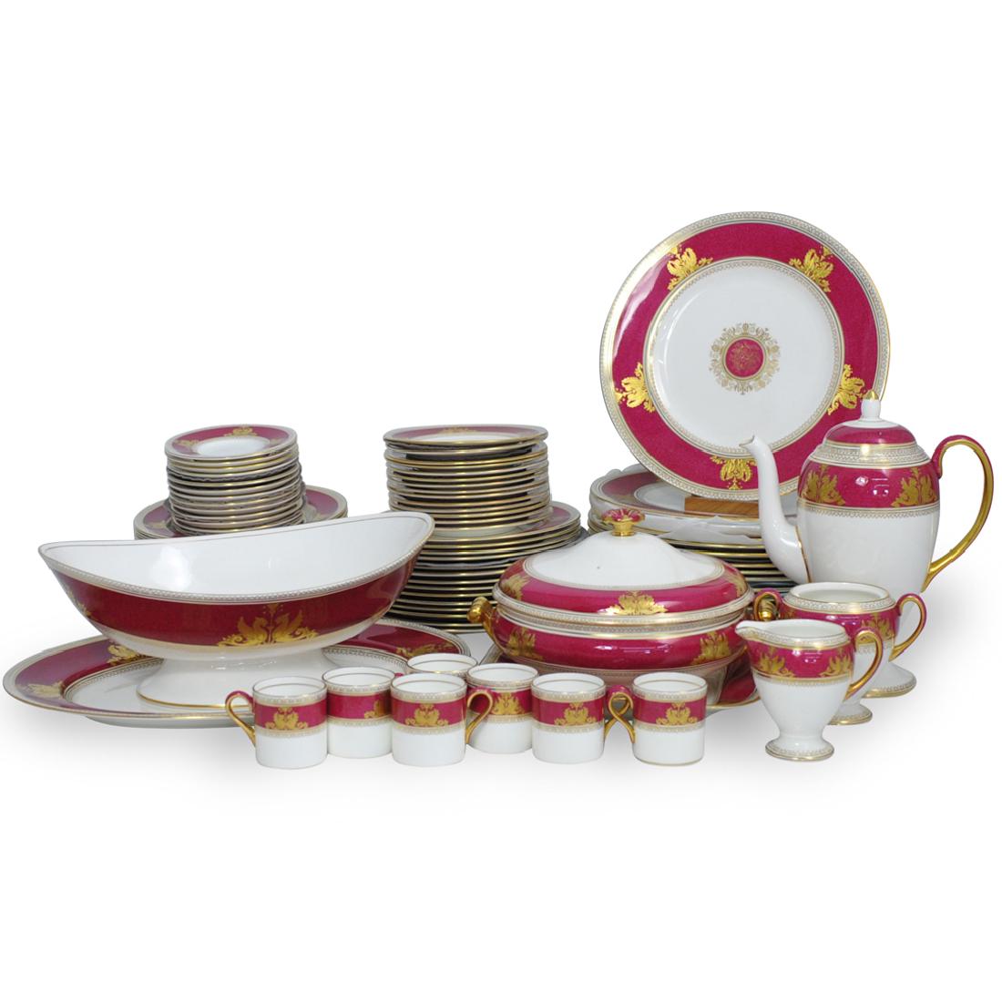 (89 Pc) Wedgwood Columbia Powder Ruby Porcelain Service (1 of 9)