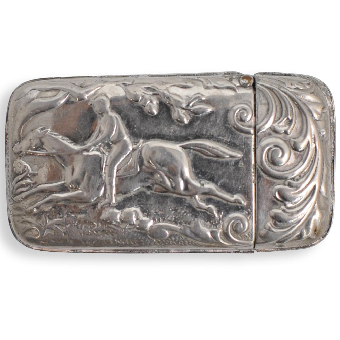 Silver Plated Repousse Match Box Holder (1 of 2)