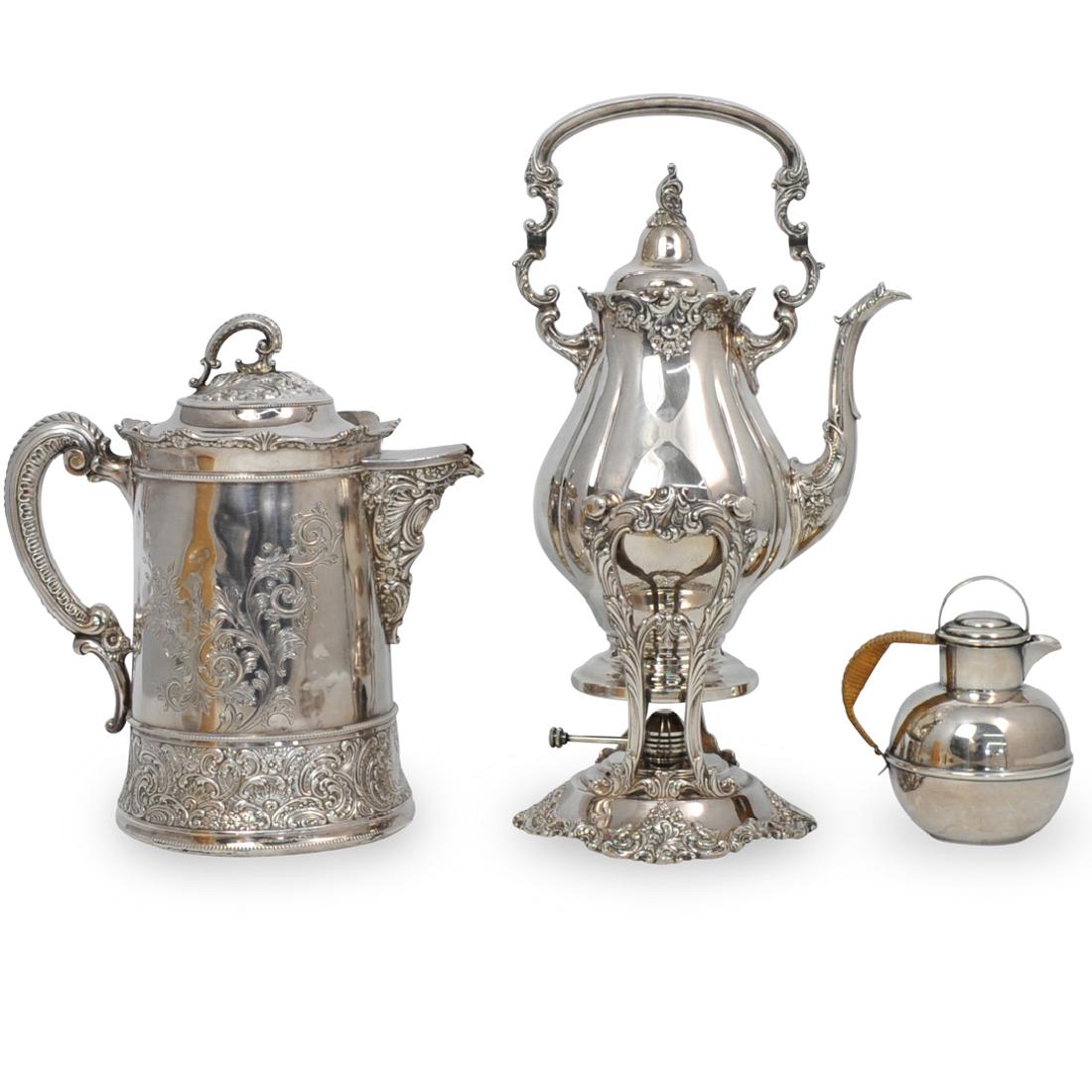 (3 Pc) Silver Plated Tea Service (1 of 14)