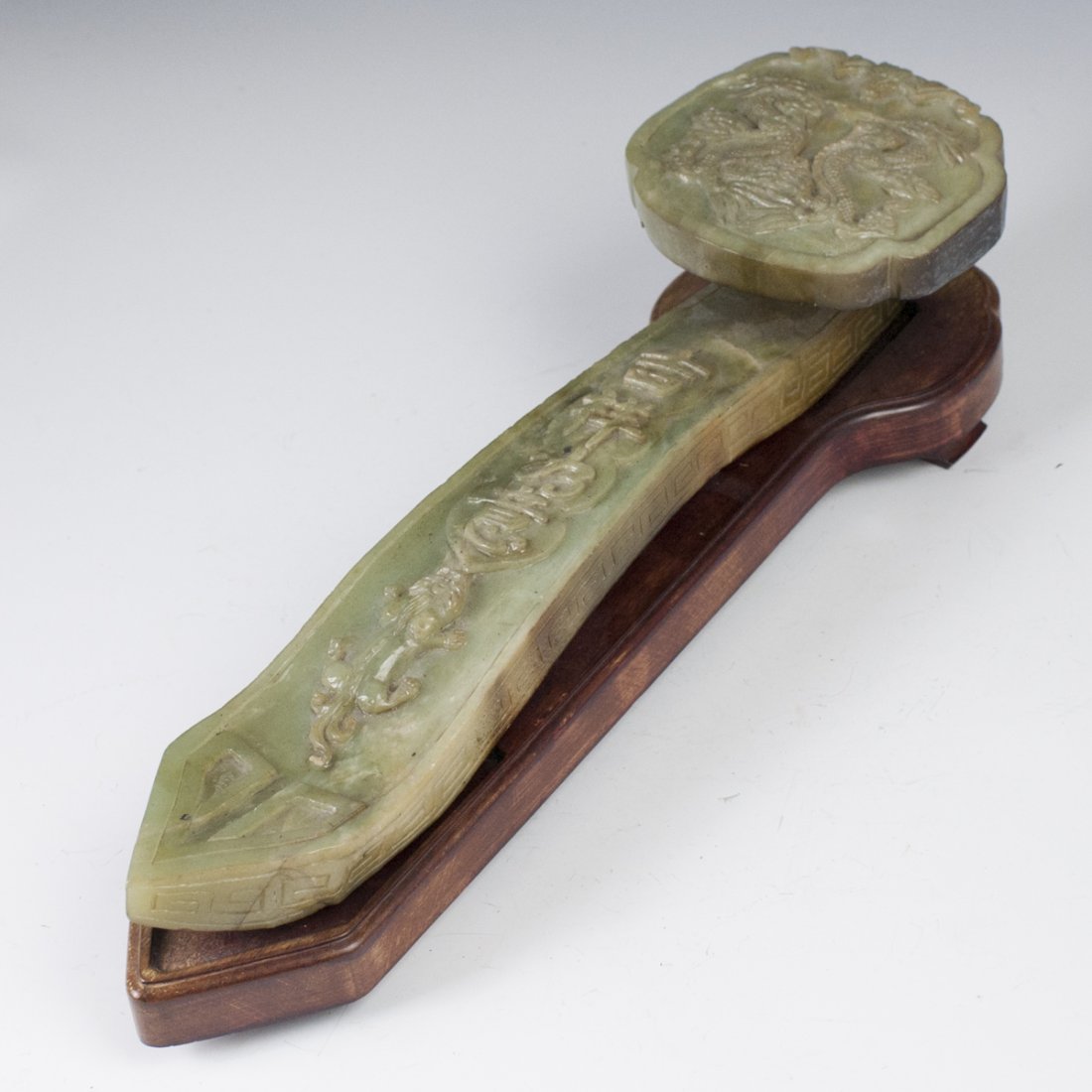 Chinese Faux Jade Ruyi Scepter (1 of 7)