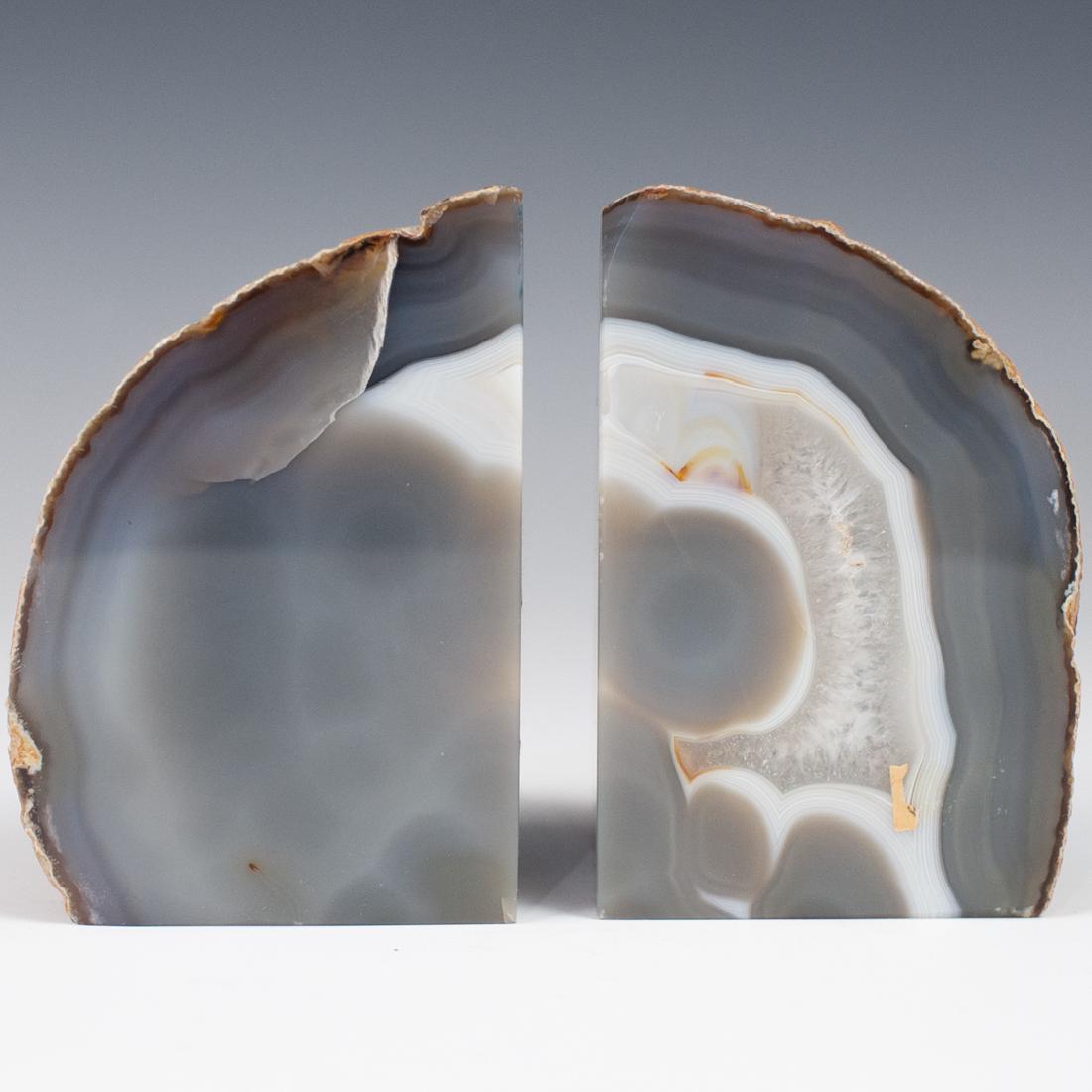 Pair Of Natural Agate Geode Bookends (1 of 2)