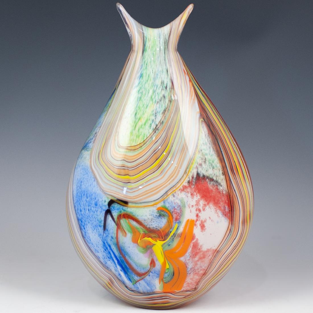 Murano Tapered Neck Glass Vase Jun 25 2019 Akiba Antiques In Fl