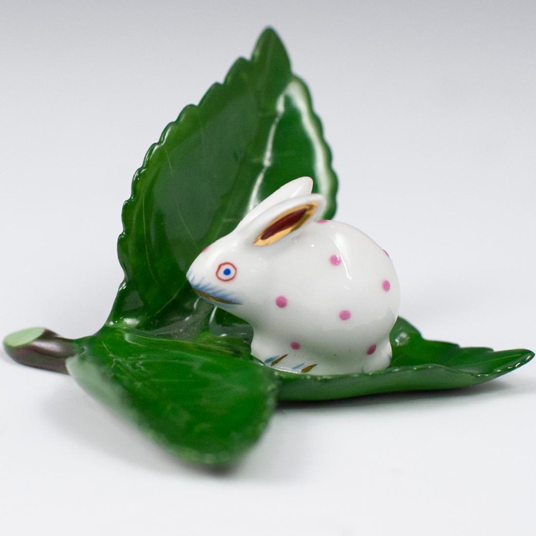 Herend Rabbit In Leaf Porcelain (1 of 2)