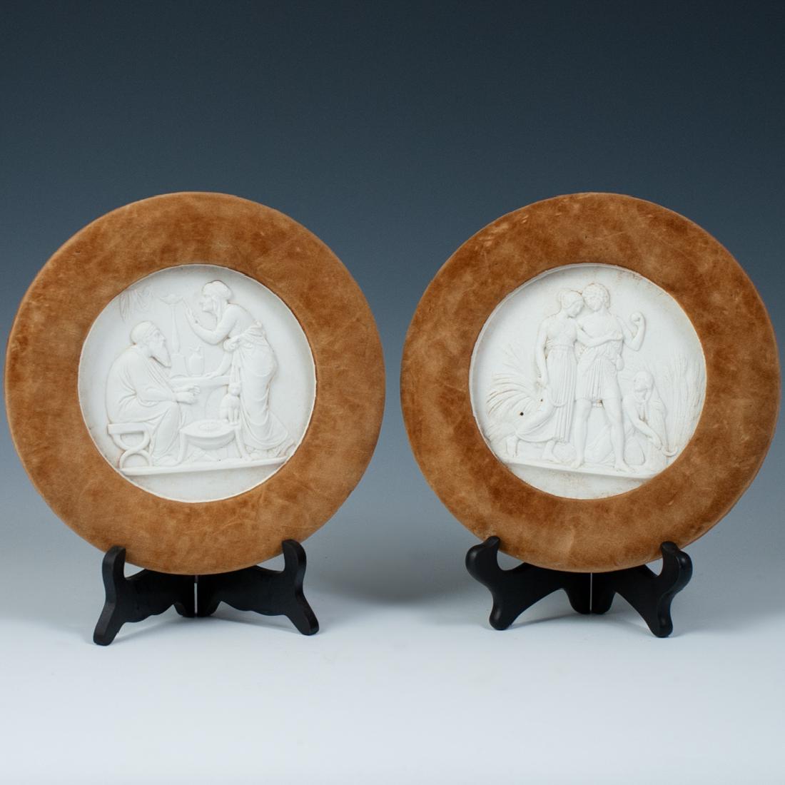 Continental Bisque Porcelain Neoclassical Plaques (1 of 3)