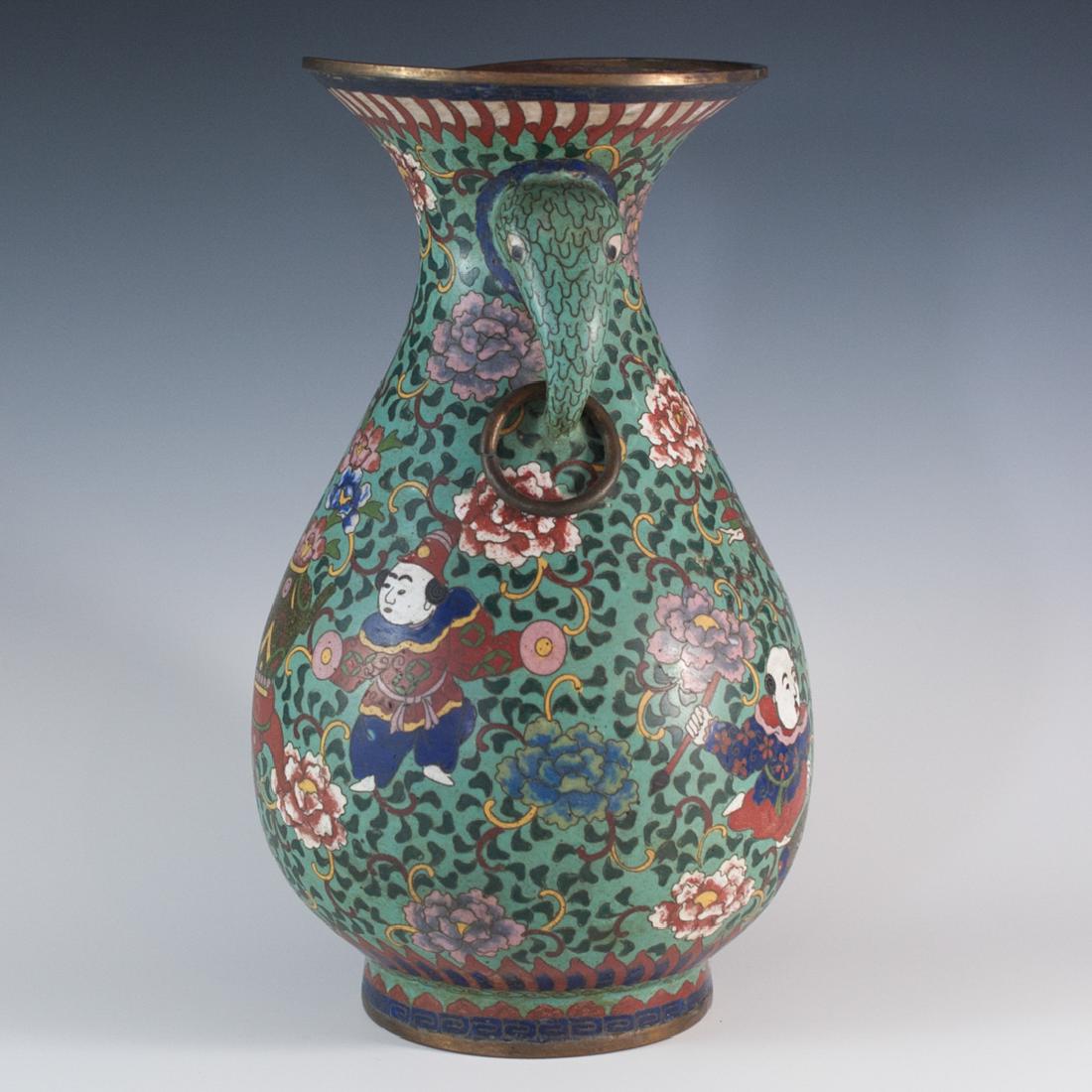 Antique Cloisonne Enameled Yuhuchunping Vase (1 of 3)