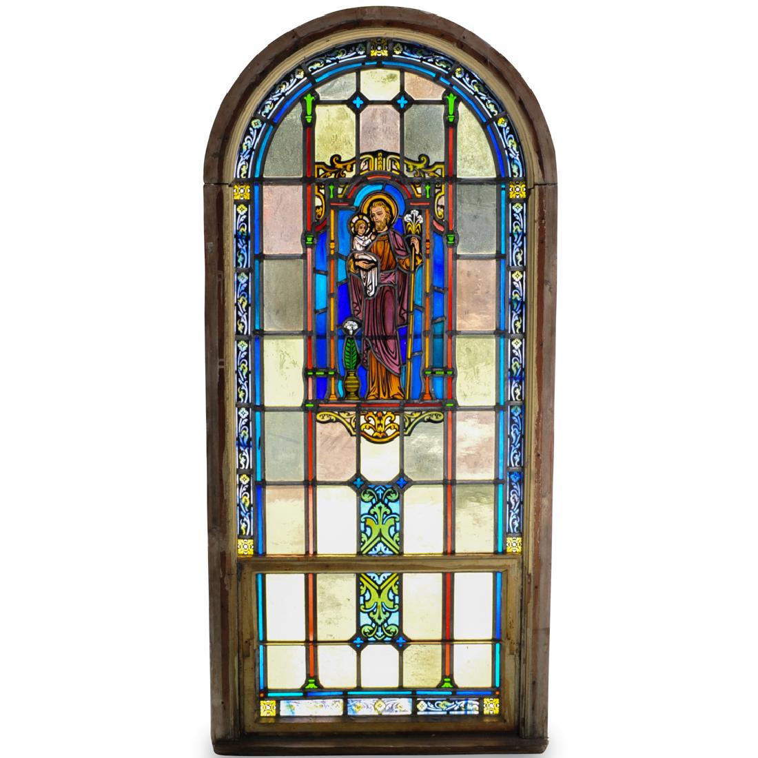 Arched Stained Glass Church Window Jul 09, 2019 Akiba Antiques in FL