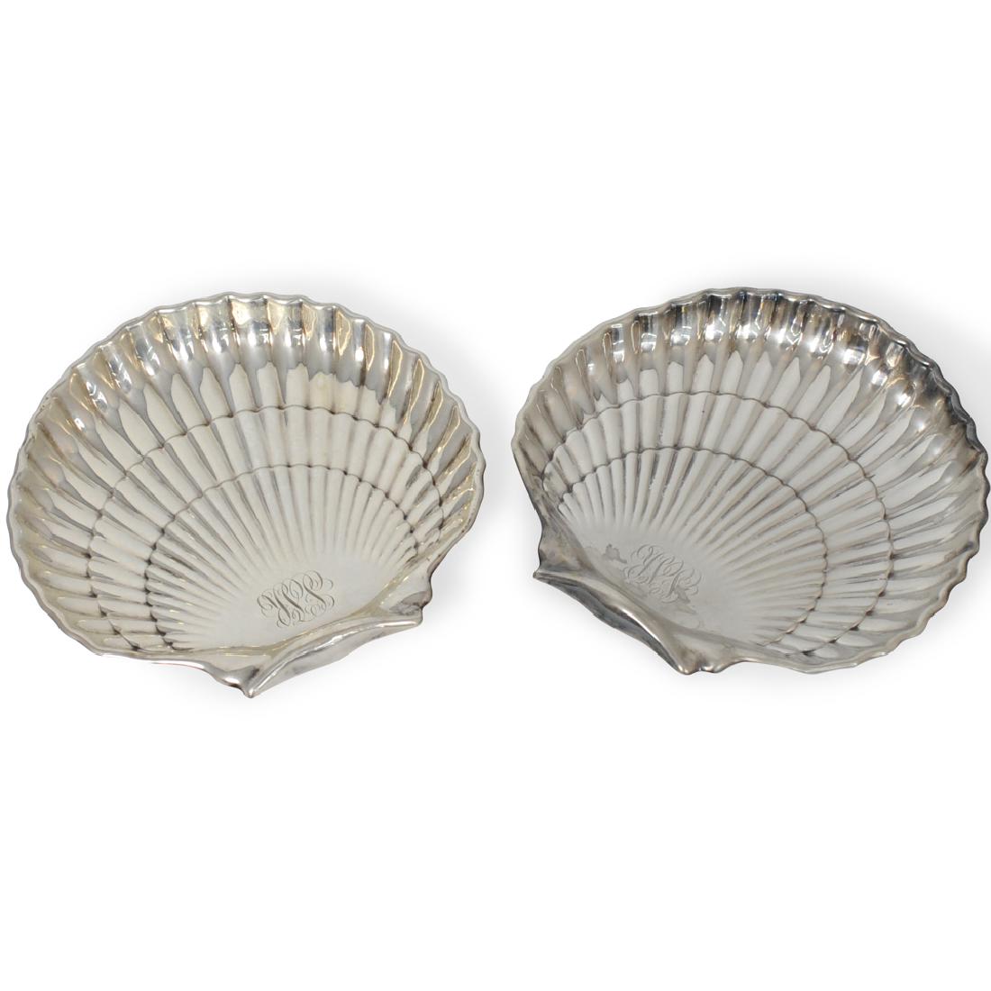 (2 Pc) Gorham Sterling Silver Footed Shell Dishes (1 of 4)