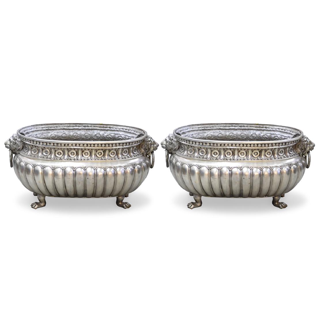 Pair of Large Silver Bronze Jardinieres (1 of 6)