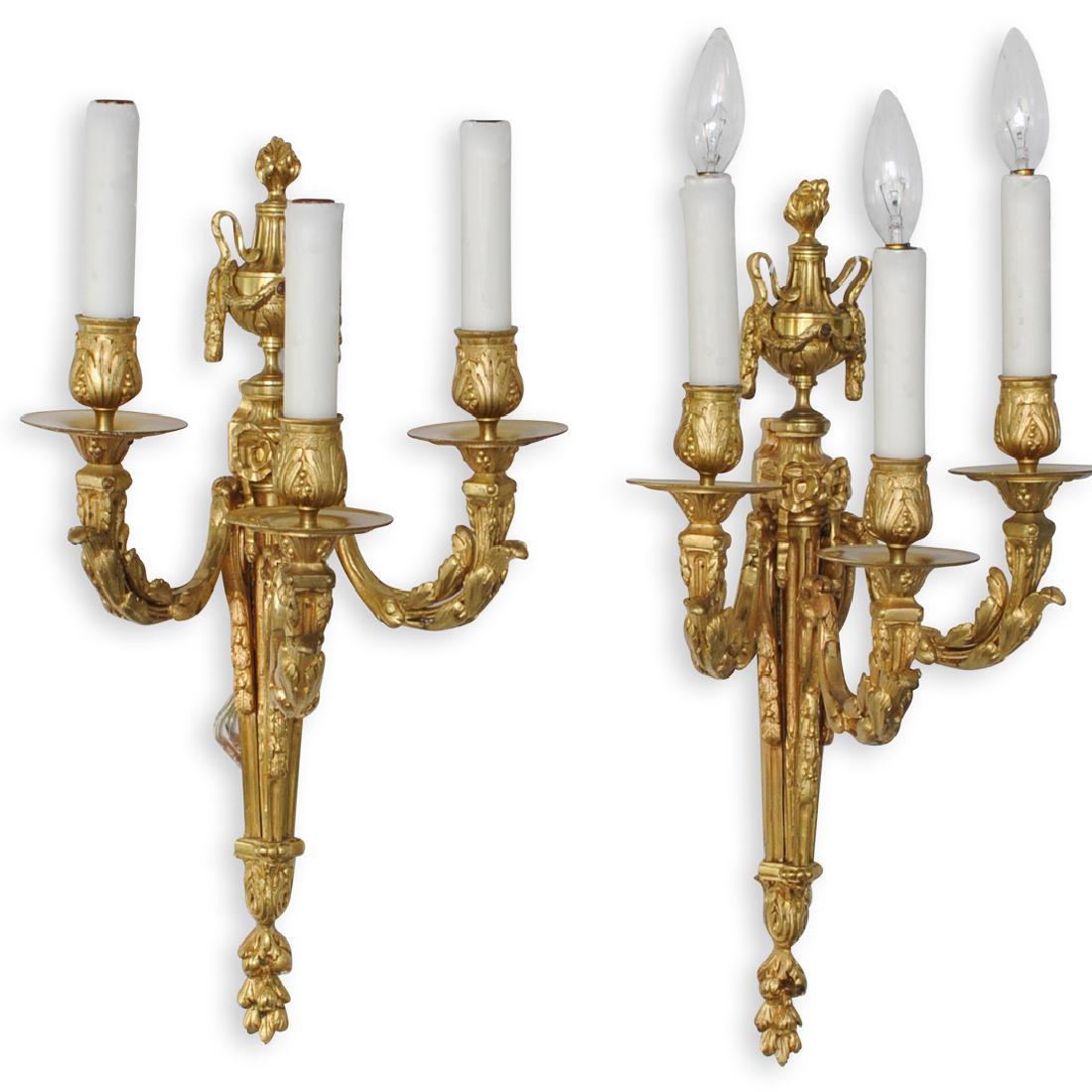 Pair of Louis XVI Style Gilt Bronze Sconces (1 of 5)