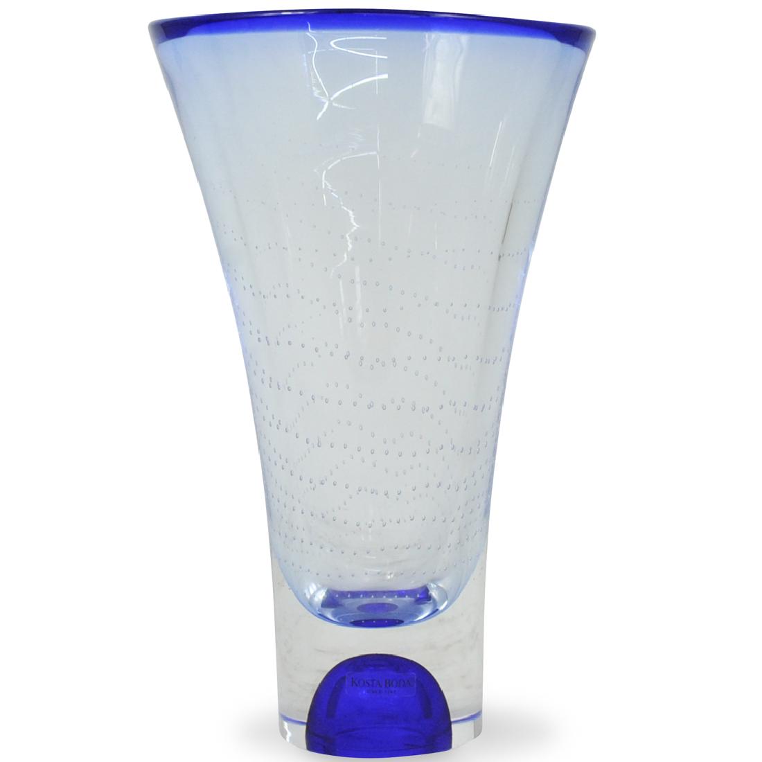 Goran Warff for Kosta Boda Glass VaseÃ‚: DESCRIPTION: GÃƒÂ¶ran WÃƒÂ¤rff for Kosta Boda Sapphire Blue and Clear Glass Vase. Signed and numbered on the underside "Kosta Boda G. Warff 4005C" CIRCA: 20th Century ORIGIN: Sweden DIMENSIONS