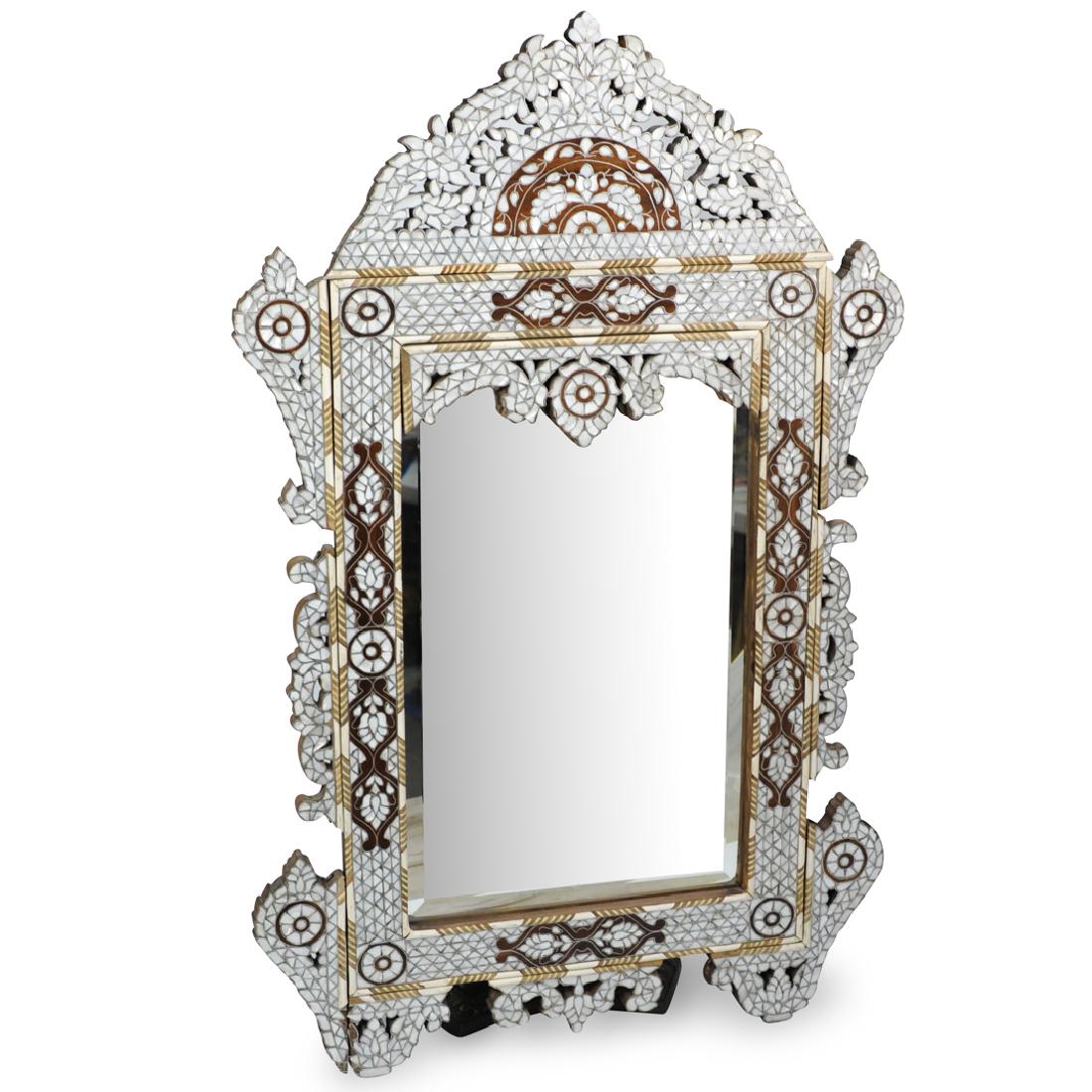 Syrian Mother of Pearl Inlay Wood Wall Mirror (1 of 4)