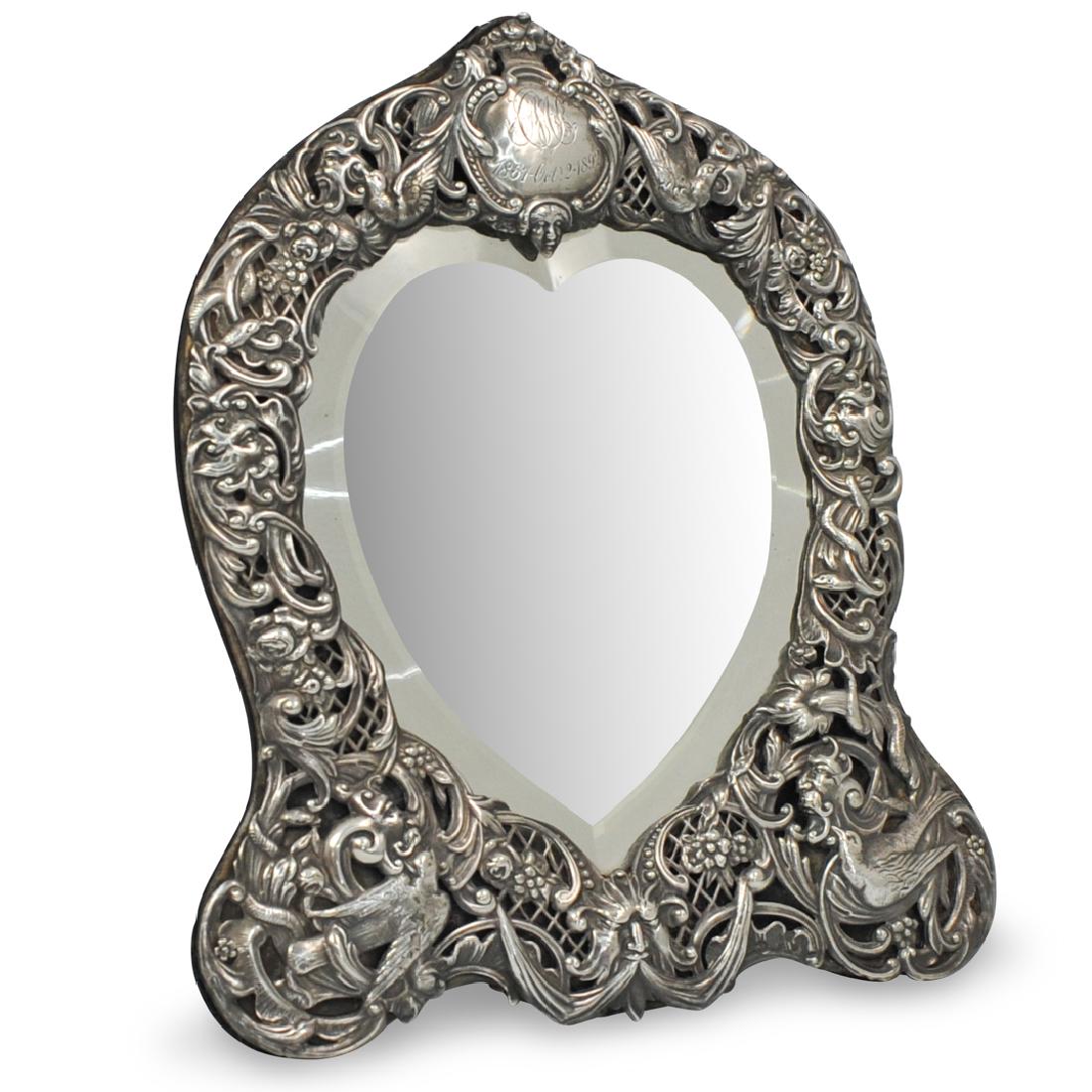 Sterling Silver Repousse Vanity Mirror (1 of 6)